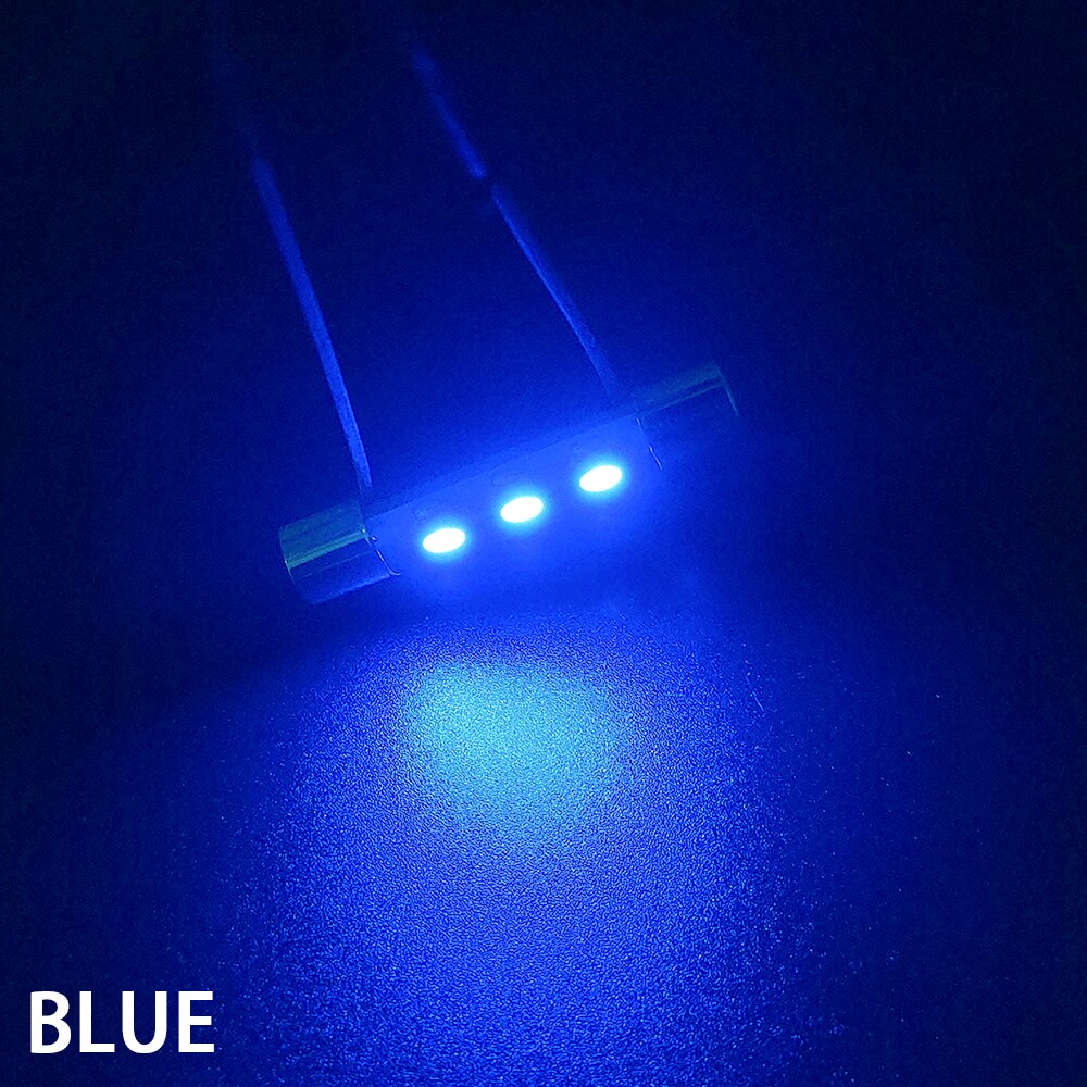10X AC8V Voiture Feston 29mm 31mm Style LUMIÈRE LED Remplacer À Incandescence Lampe Fusible Ampoules 8V250mA S'adapte Vintage Stéréo Récepteurs Audio: Bleu / 31mm