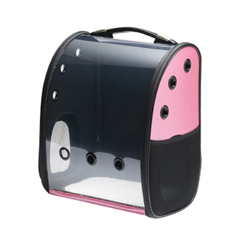 Mochila porta gato para mascotas, bolsa de espacio transpirable con cápsula para gatos, mochila para mascotas, mochila portátil para cachorros, bolsa de senderismo al aire libre para gatos, 7 colores: Rosa