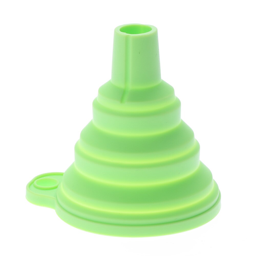 Cucina di casa Imbuto di categoria alimentare Del Silicone Pieghevole A Scomparsa a collo Lungo Imbuto Famiglia Creativa Liquido Erogazione Mini Imbuto: green