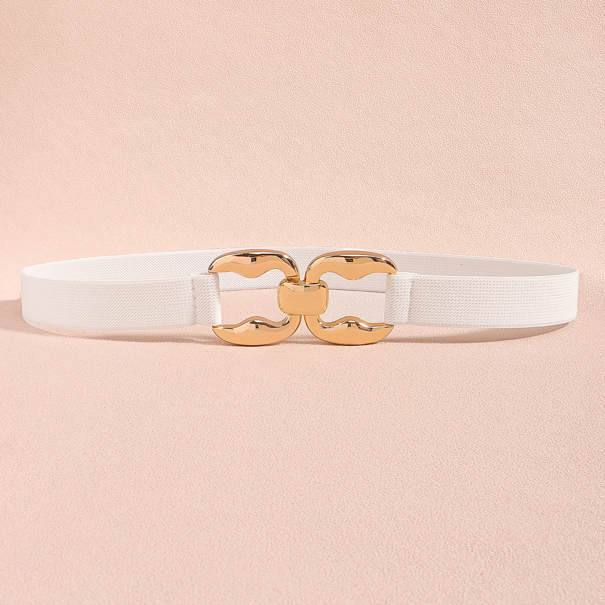 Accesorios de con cinturón elástico vintage, accesorios con un vestido para mujer con cintura alta: Blanco