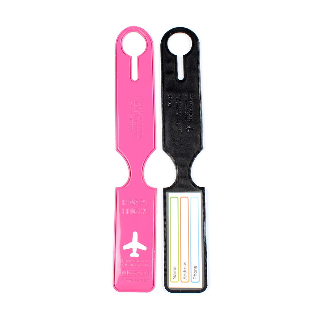 Étiquette de bagage de voyage en plastique sangles ID de valise nom adresse identifier les étiquettes de bagage accessoires de voyage d'avion