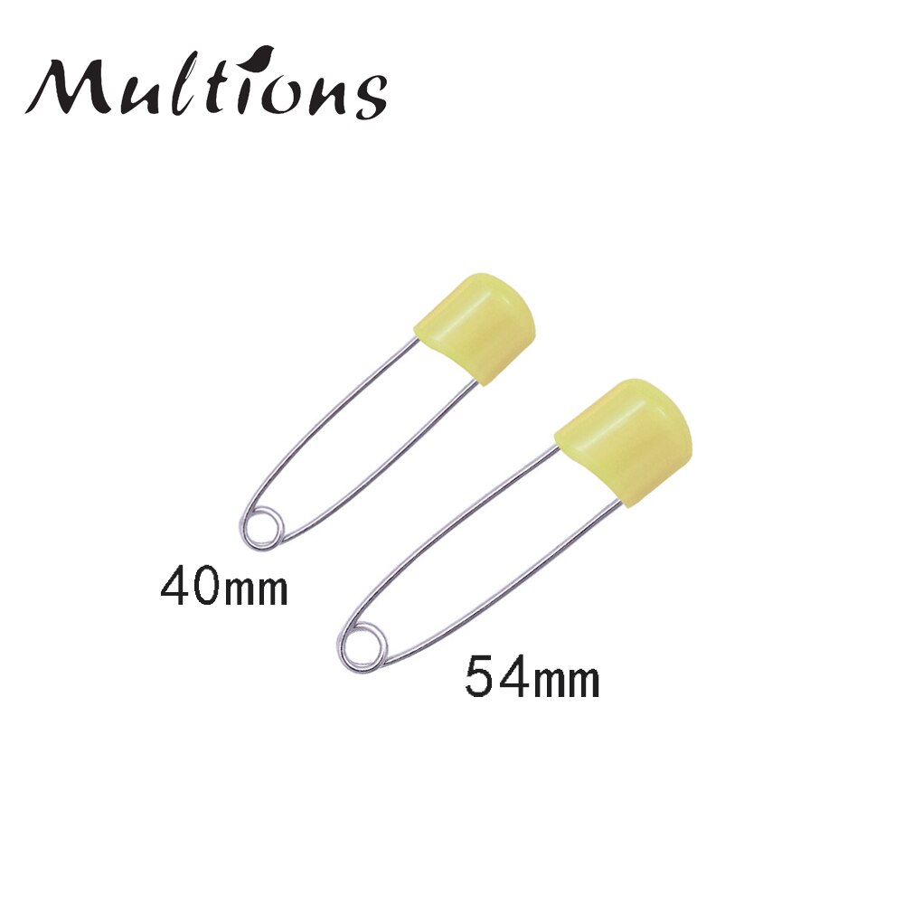 10Pcs Stainless Steel Safety Pin Infant Kids Cloth Nappy Locking Brooch Buckles 40/54mm Safety Pins For Clothes DIY Sewing Tools