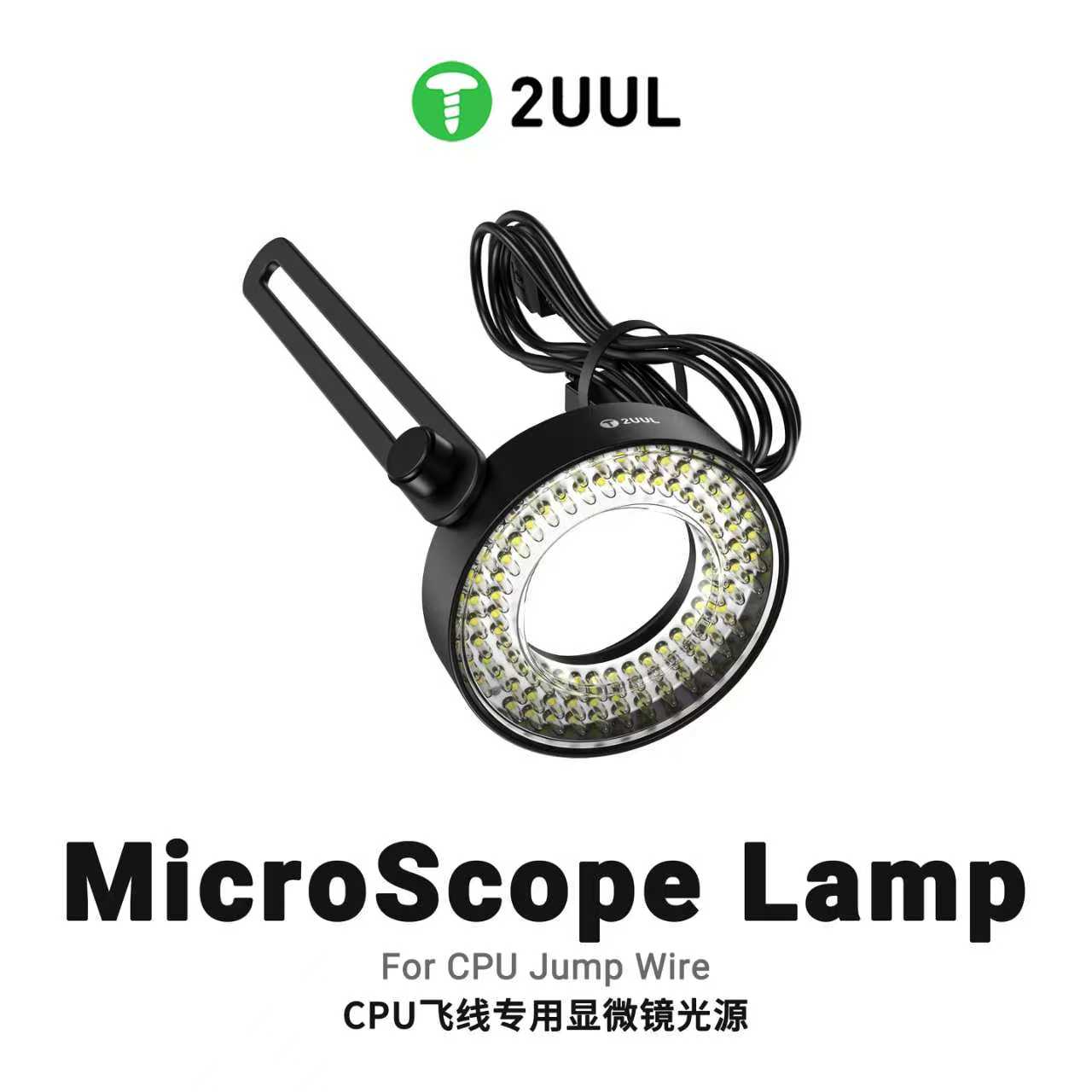 2UUL MS96 Microscope Ring Light 3W Power Adjustable Brightness Anti Glare Eliminates Reflection Illuminator for CPU Jump Wire: Default Title