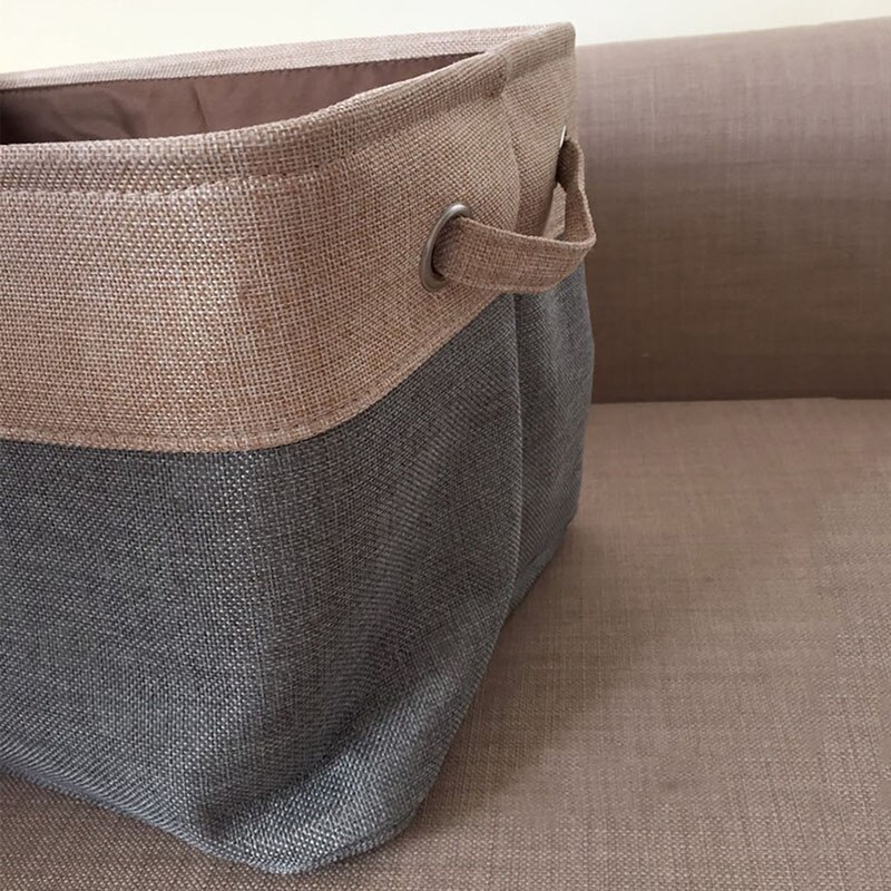 Cover-less Cotton Linen Red Baskets Toy Large Storage Clothes Canvas Box Wine Double-layer Compartment