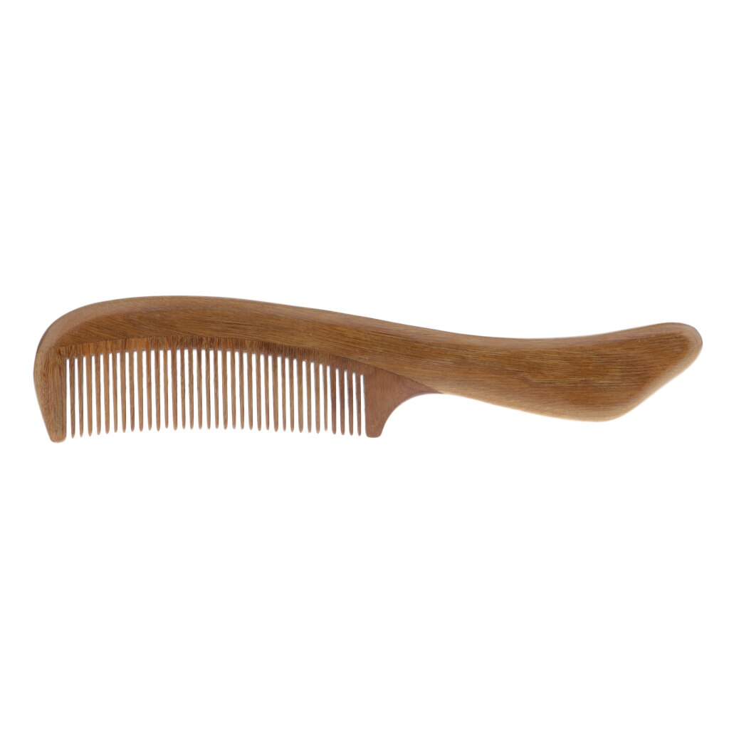 Peine de madera Natural de sándalo verde con dientes cerrados-peine de madera, peine de dientes finos antiestático