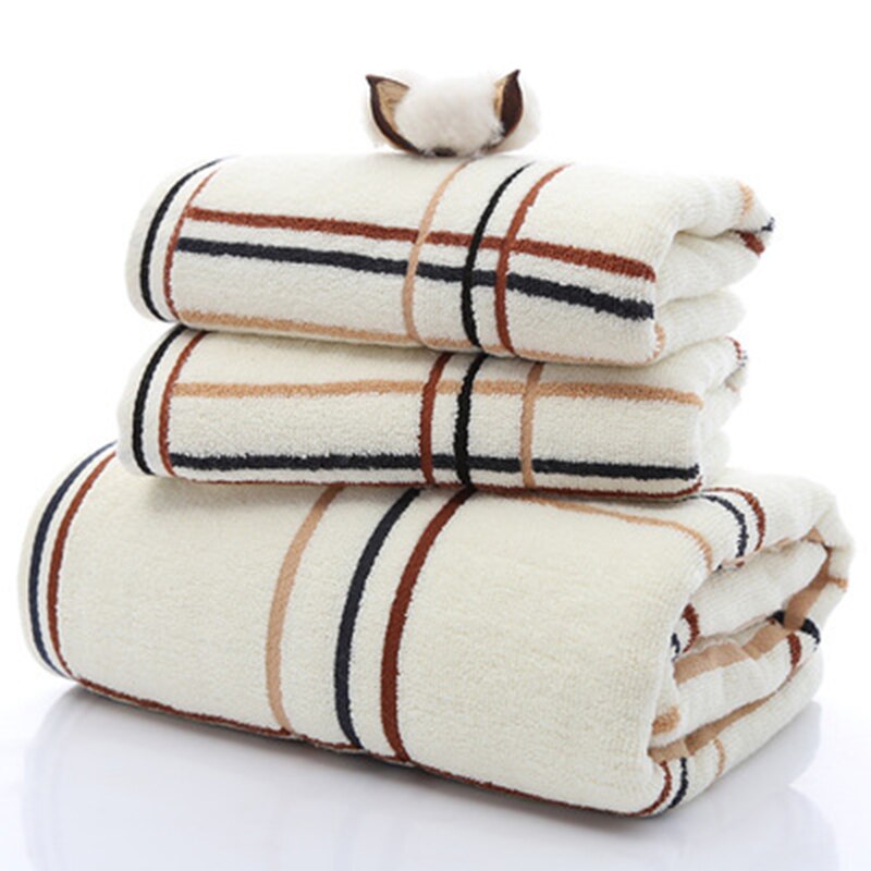 Handdoek Bad Hotel Speciale Zachte Handdoek Perfect Eenvoudige Plaid Handdoek Set (2 * Handdoek 1 * Badhanddoek) huishoudtextiel