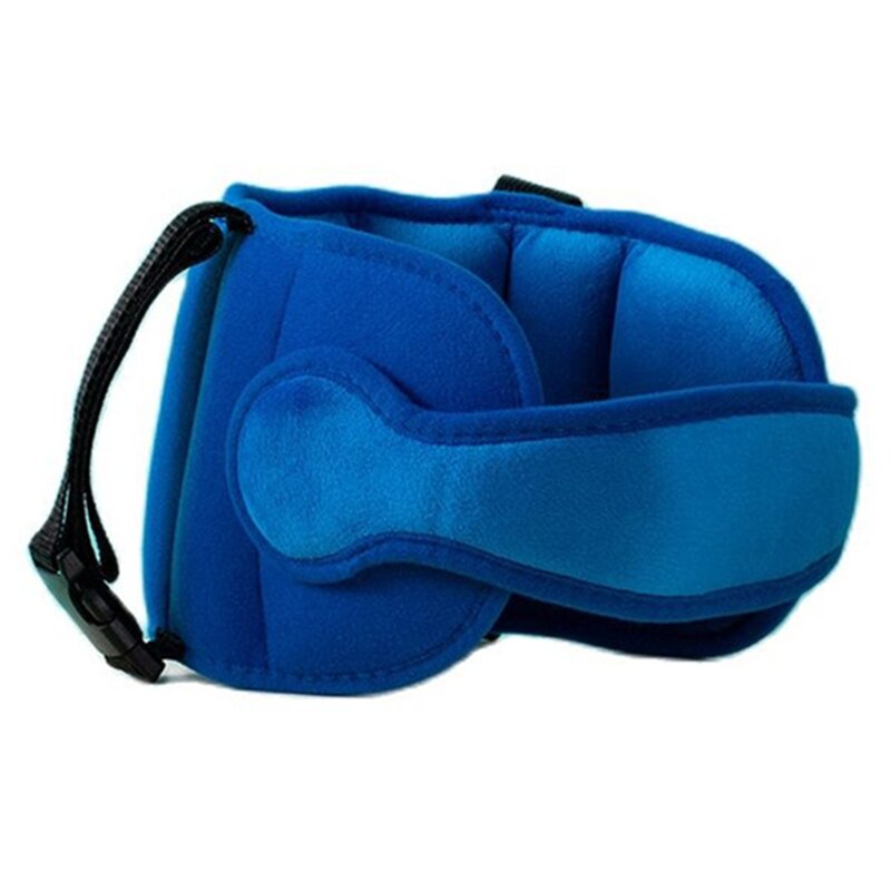 Baby børn justerbar bilsæde hovedstøttehoved fast sovepude nakkebeskyttelse sikkerhed legeplads nakkestøtte: Blå