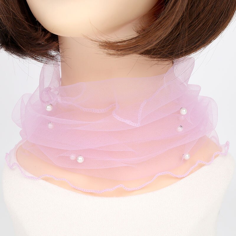 Bufanda de cuello de gasa para mujer, protector solar fino para la cabeza, variedad de pañuelos pequeños de seda Anti-UV, mascarilla multifunción, primavera y verano