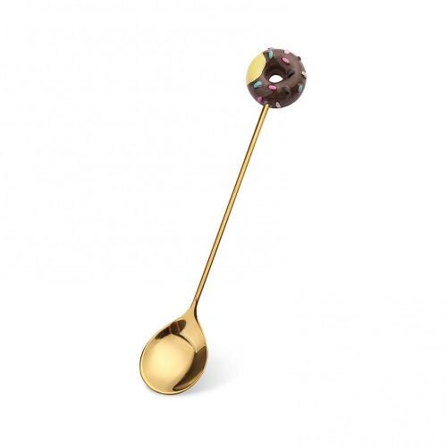 SALES! Cute Stainless Steel Cartoon Kid Spoon Donut Coffee Fork Dessert Tool: Coffee Spoon