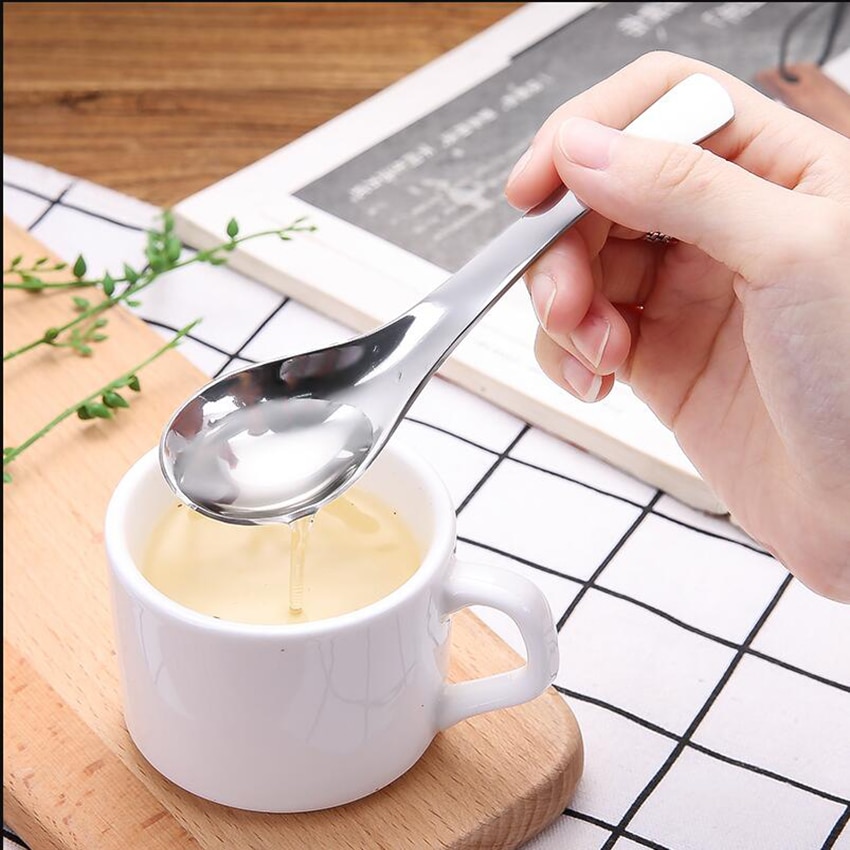 Stainless steel Chinese Spoons Round Bottom Count Spoons Thick Kid's Spoon Rice Spoon Deepened Sliver Dessert Tea Coffee Spoon