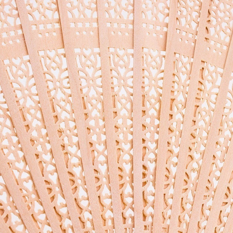 Chinese Sandalwood Scented Folding Hollow Wooden Fans Hand Held Fans