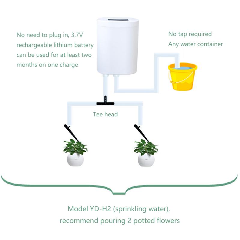 Garden Intelligent Garden Automatic Watering Controller Indoor Plants Drip Irrigation Device Water Pump Sprinkler System: 2 heads