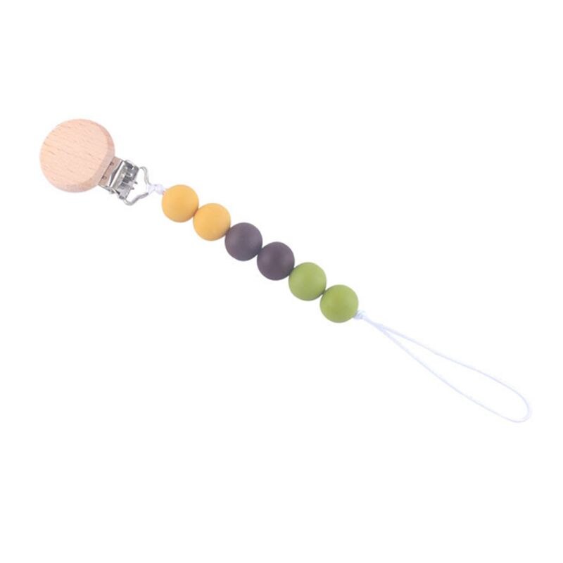 Baby sut klip farverige silikone perler vedhæftning diy dummy holder spædbarn tænder sutter kæde legetøj brusebad: 2
