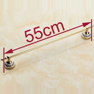 Toallero de estilo Retro montado en la pared, accesorios de baño, HYT-11896-G, 60cm, superficie dorada: L is 55 cm