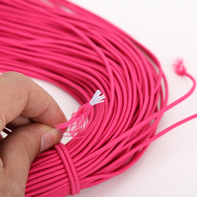 2 Meter Rund Elastisk Snor - 3mm Tykkelse - Latex Elastisk Tråd for DIY Klær