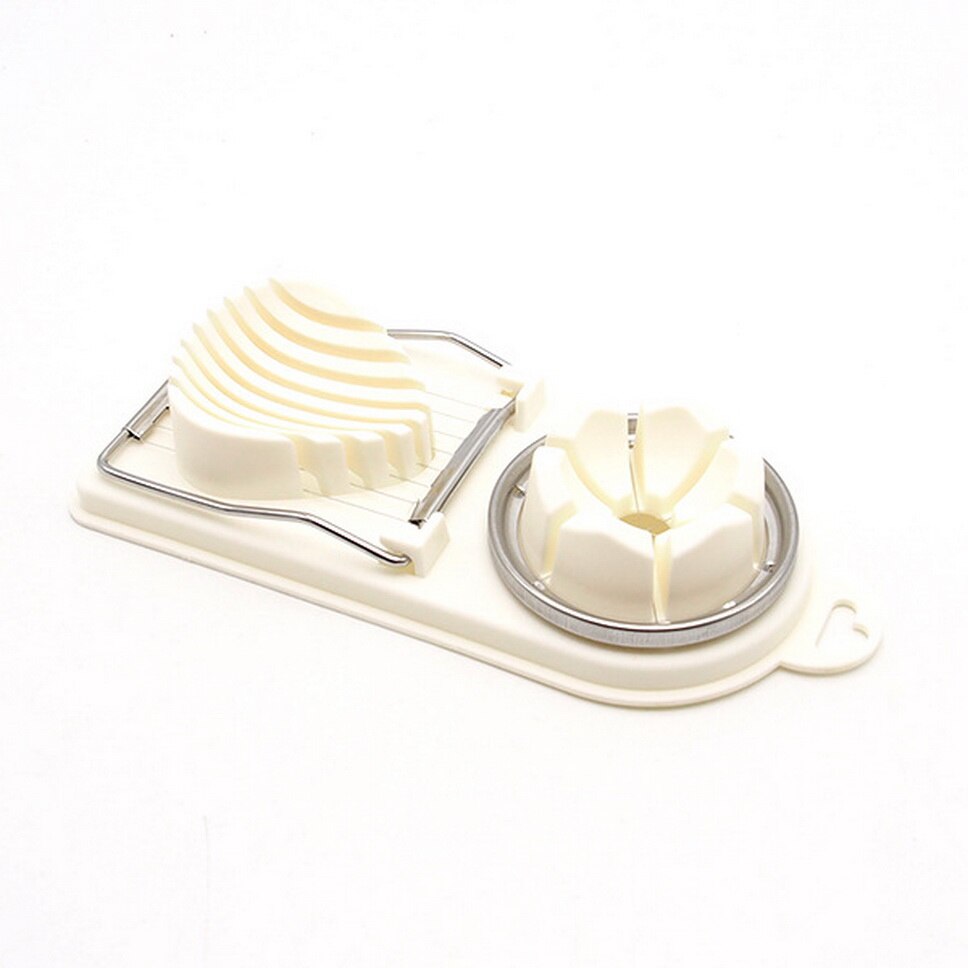 Trancheurs d'œufs en acier inoxydable 2 en 1 | Multifonctionnel avec Gadgets de cuisine à Base plastique: WHITE