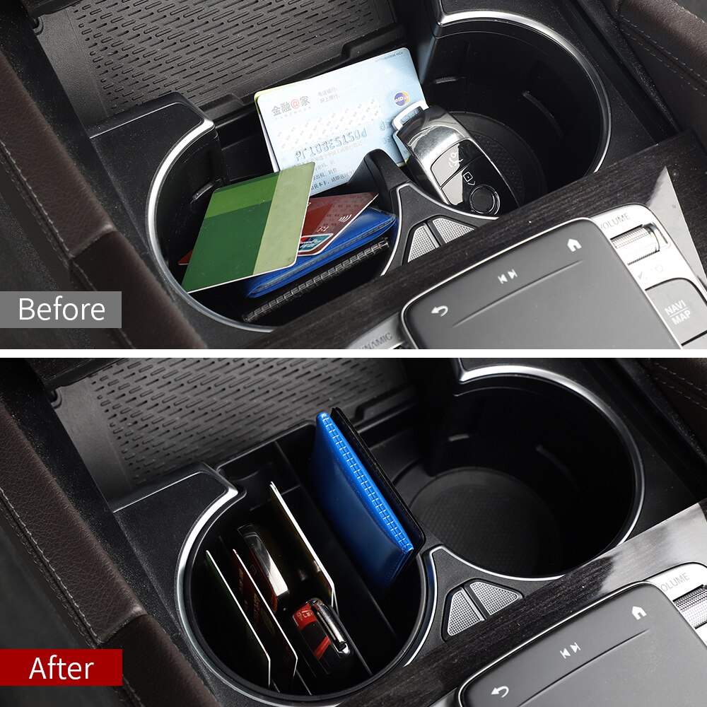 Cup holder storage box for Mercedes gle w167 gls w167 x167 gle carbon gle gle 350/amg 450 500e amg interior accessories