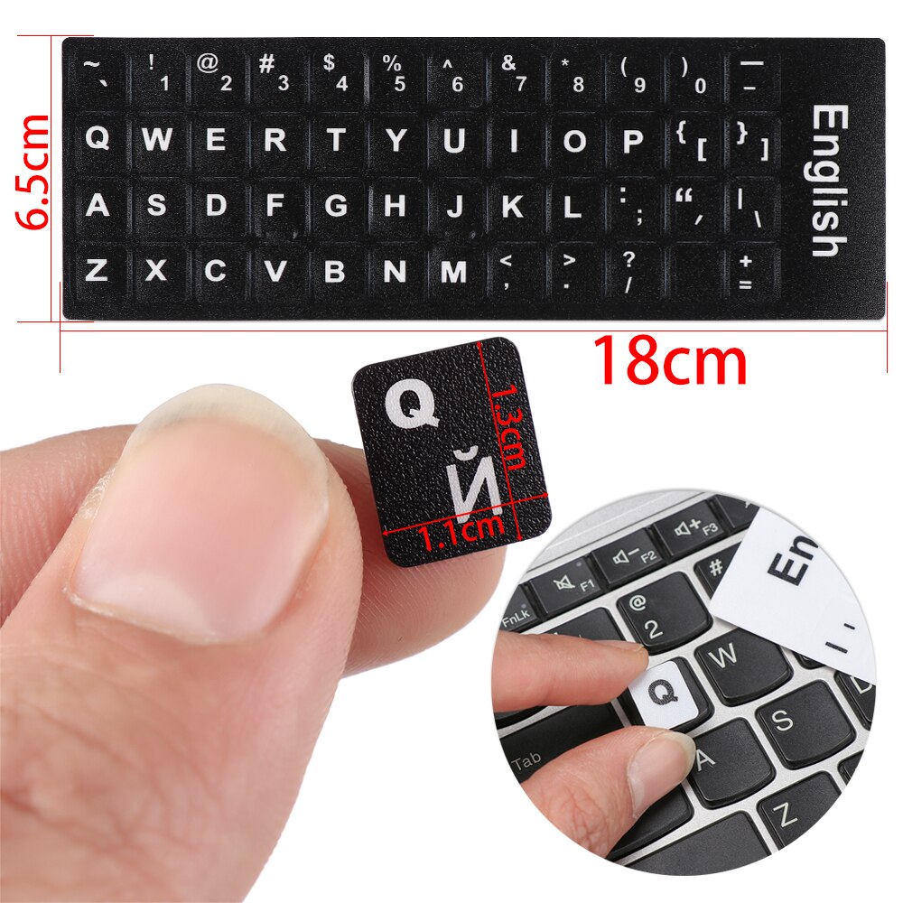 Replacement Waterproof Laptop Keyboard Stickers Spanish/English/Russian/Deutsch/Arabic/Italian/Japanese Keyboard Layout