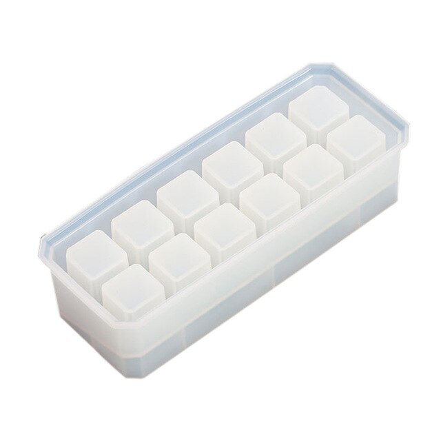 Opbergdoos voor lippenstift, diy harsmal, gedroogde bloemen van siliconen, decoratieve knutselmaterialen van epoxyhars, sieraden en cosmetica.: Rechthoekige lippenstift