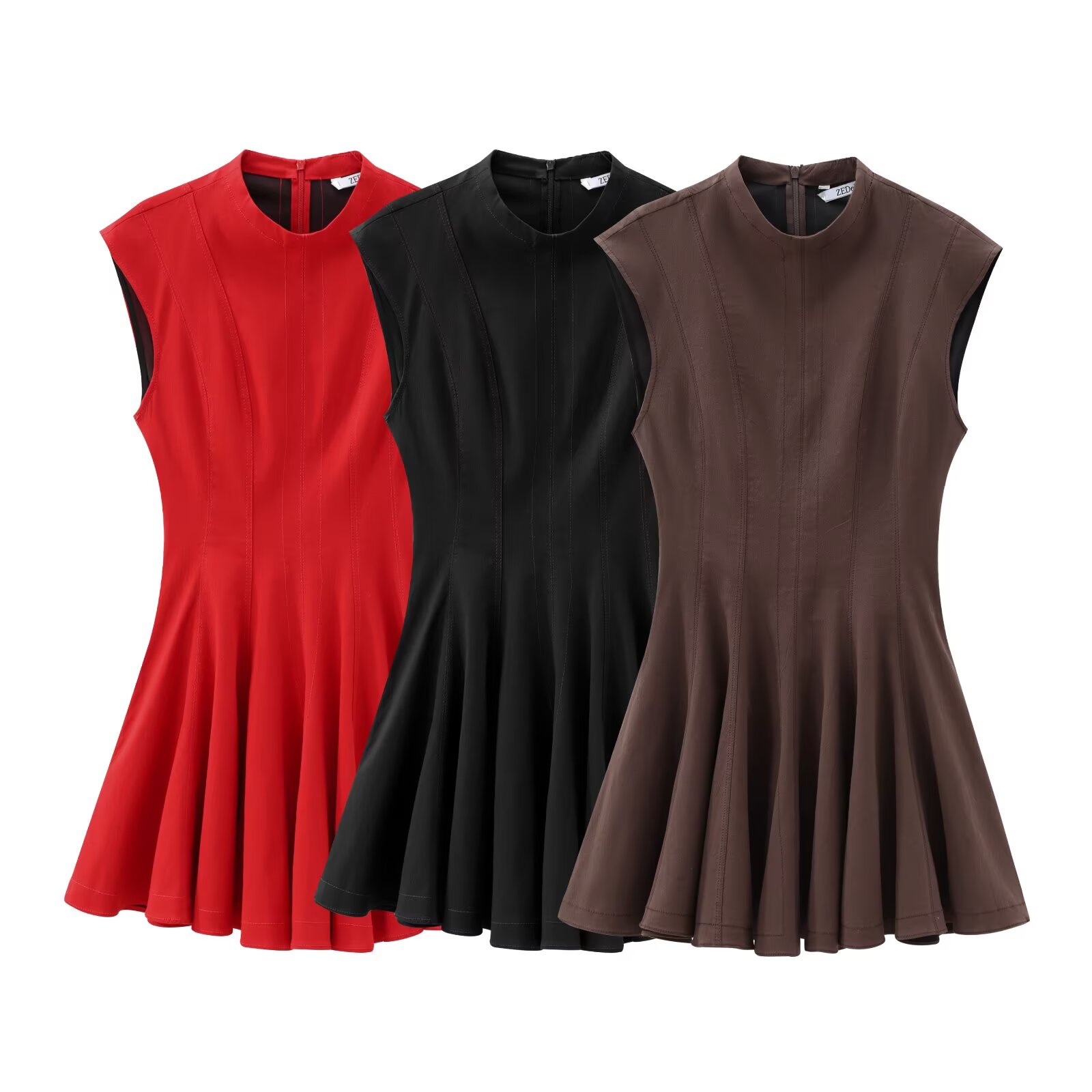 Tangada 2025 Frauen rot A-Linie Kleid ärmellos Damen sexy Kleid PH069