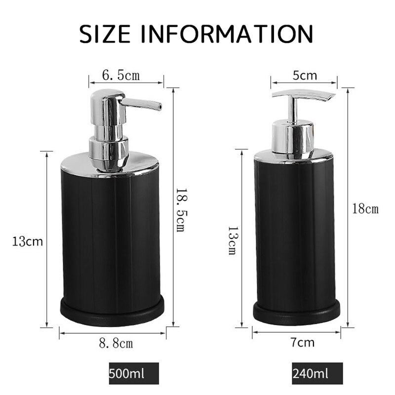 Black Soap Dispenser Bathroom Accessories Wall Mounted Liquid Soap Organize Plastic Bottle 240ml Bottles