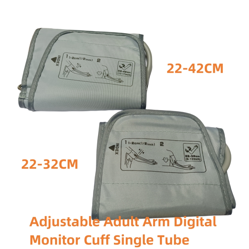 Adjustable Adult Arm Digital Monitor Cuff Single Tube Tonometer Cuff With Connector Sphygmomanometer BP Meter 22-32CM/32-42CM