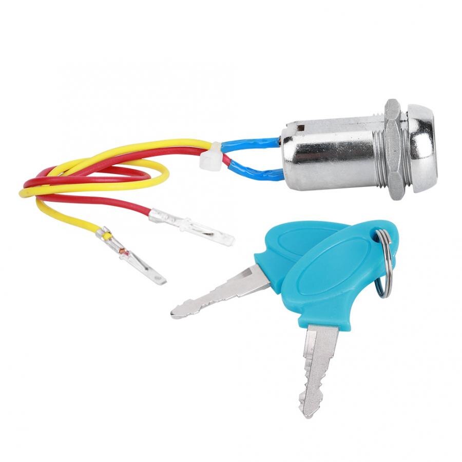 Electric Door Lock Electric Scooter Power Source Lock All Metal Electric Door Locking Lgnition Key Switch Lock E-bike Accessory