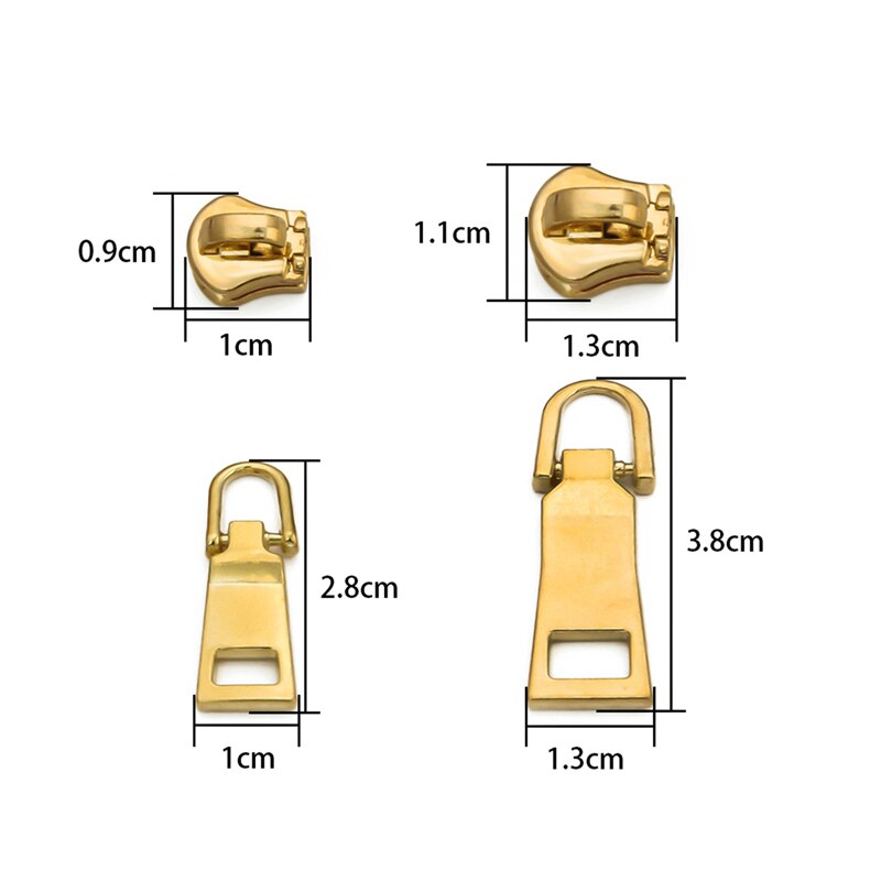 2Pc Detachable Metal Zipper Pullers for Zipper Sliders Head Zippers Repair for Backpack Coat Tab DIY Sewing Accessories
