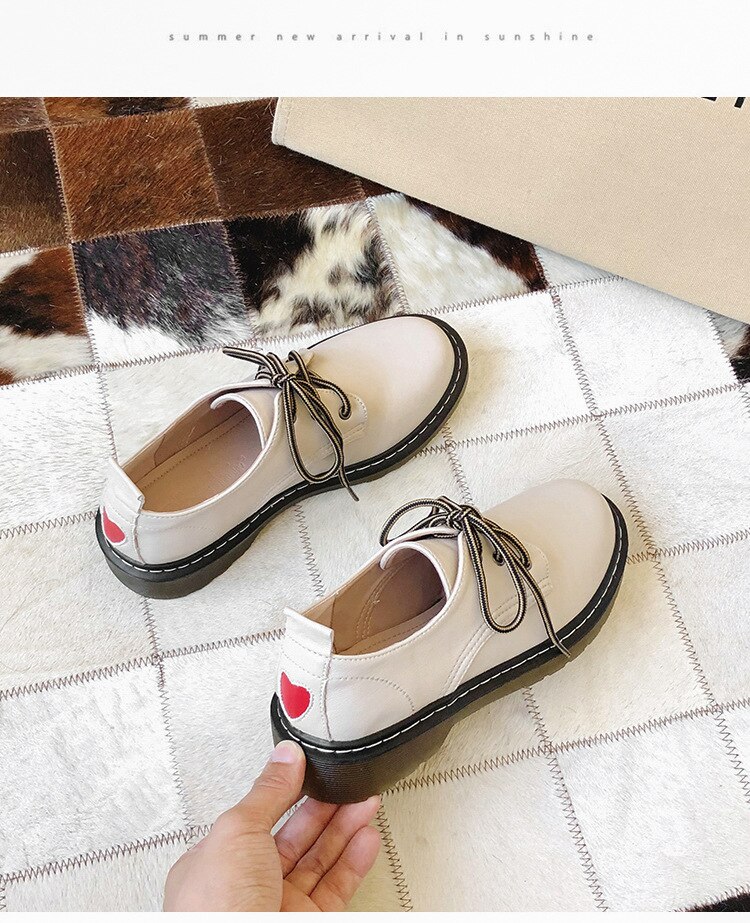 Natascha kvinde flats oxford sko dame mærke sneakers kvinder snøre flade tykbundede platform loafers rund tå casual pu: Hvid / 40