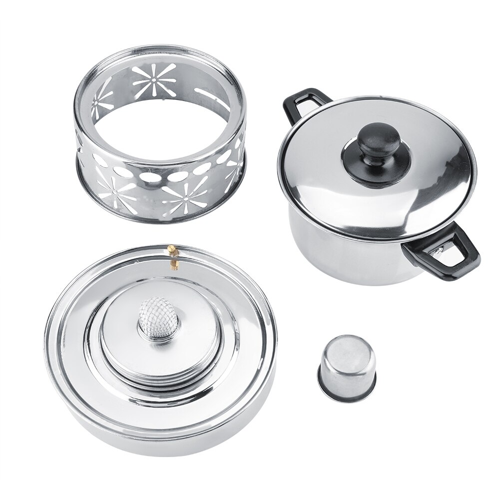 Thick Stainless Steel Pot Utensils Non-magnetic Alcohol Stove Cookware