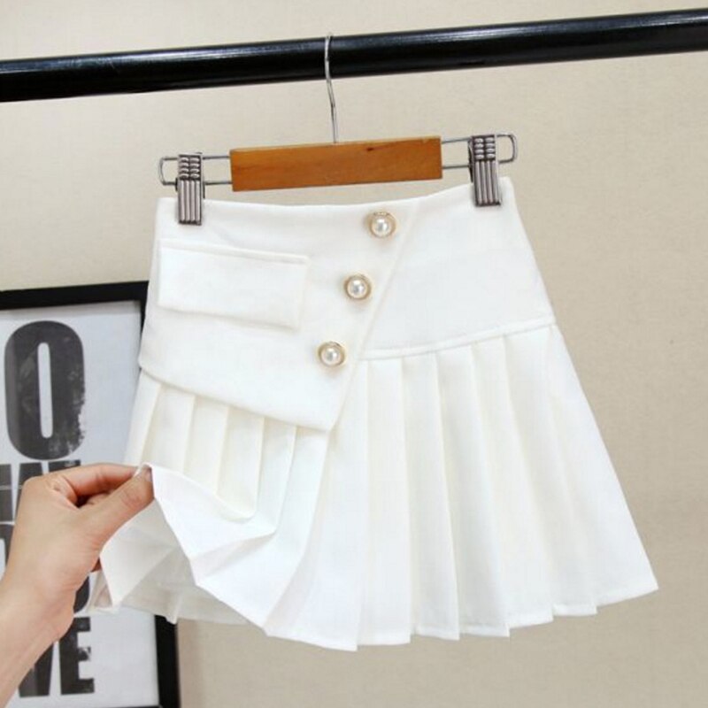 Faldas plisadas para niñas, faldas escolares blancas y negras para adolescentes, ropa de baile para niños de 4 a 13 años,