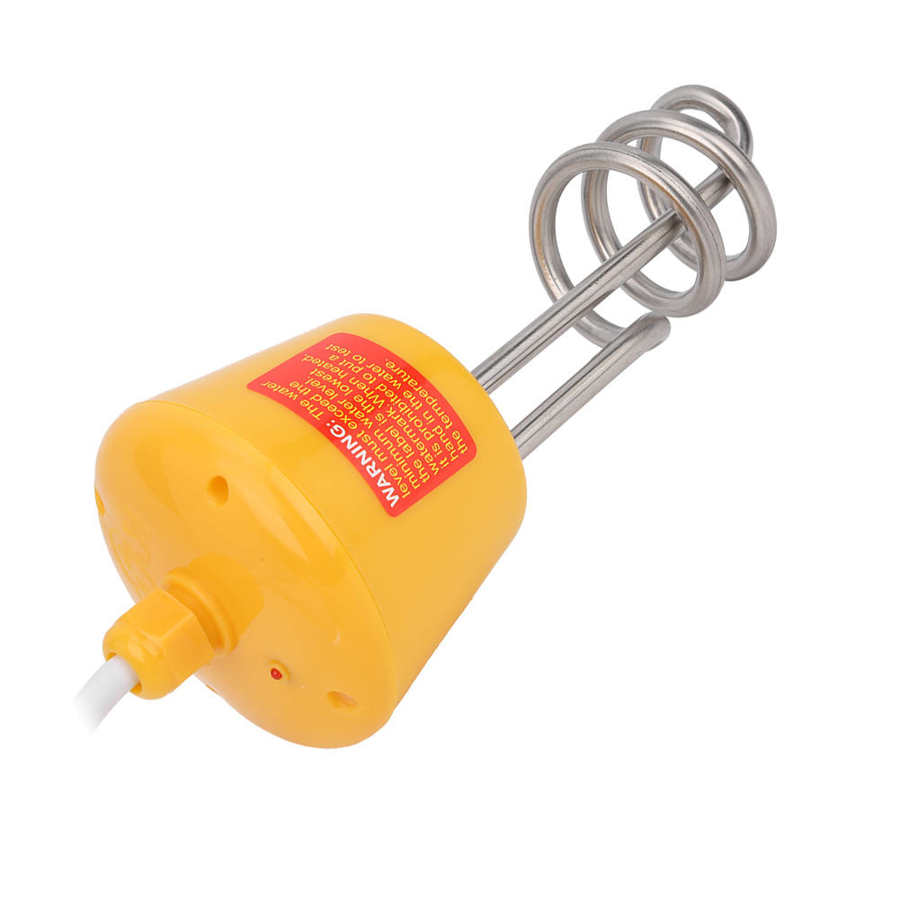 Electric Water heater Floating Electric Immersion Water Heater Water Boiler with Thermometer US 110 to 120V Yellow 2m