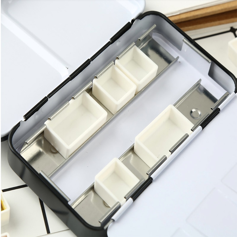 Watercolor Paints Tins Box Palette Painting Storage Paint Tray Palette Paint Box with Full Pans or Half Pans For Arts