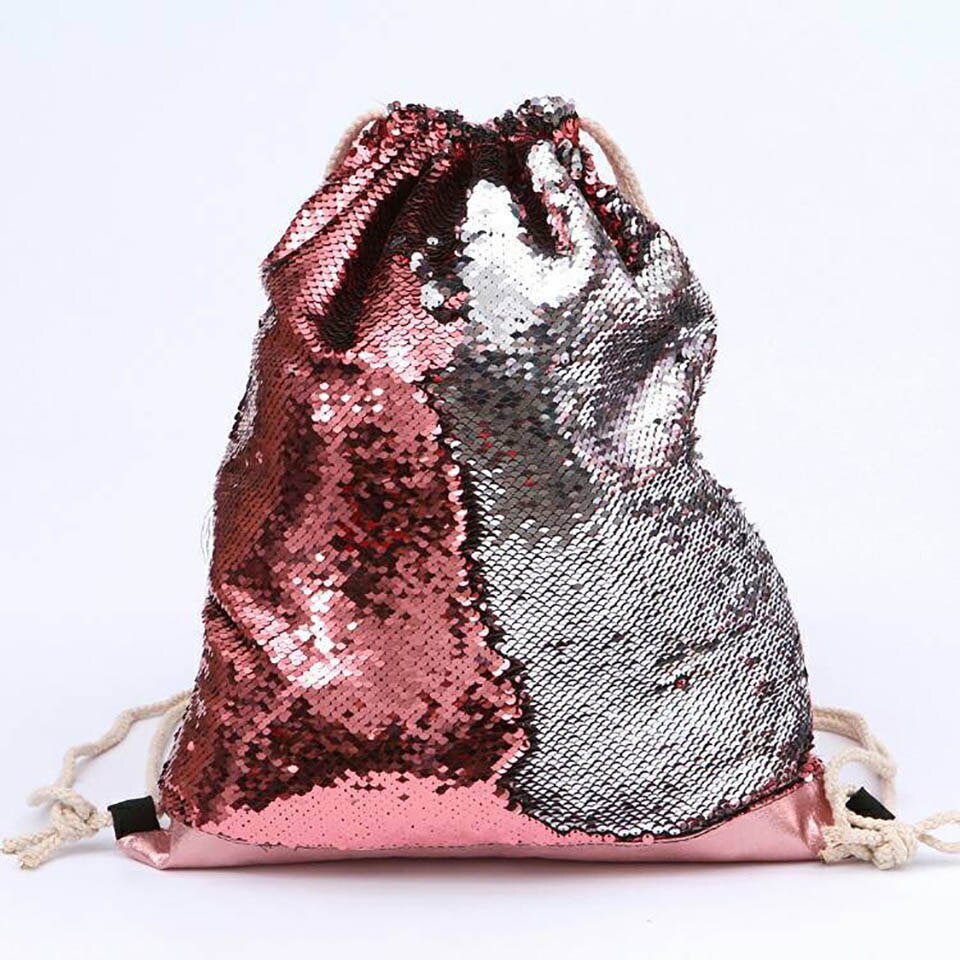 Arrivel Mermaid Sequin Drawstring Bag Reversible Sequin DIY Backpack Glittering Shoulder Bag for Gym Training Travel