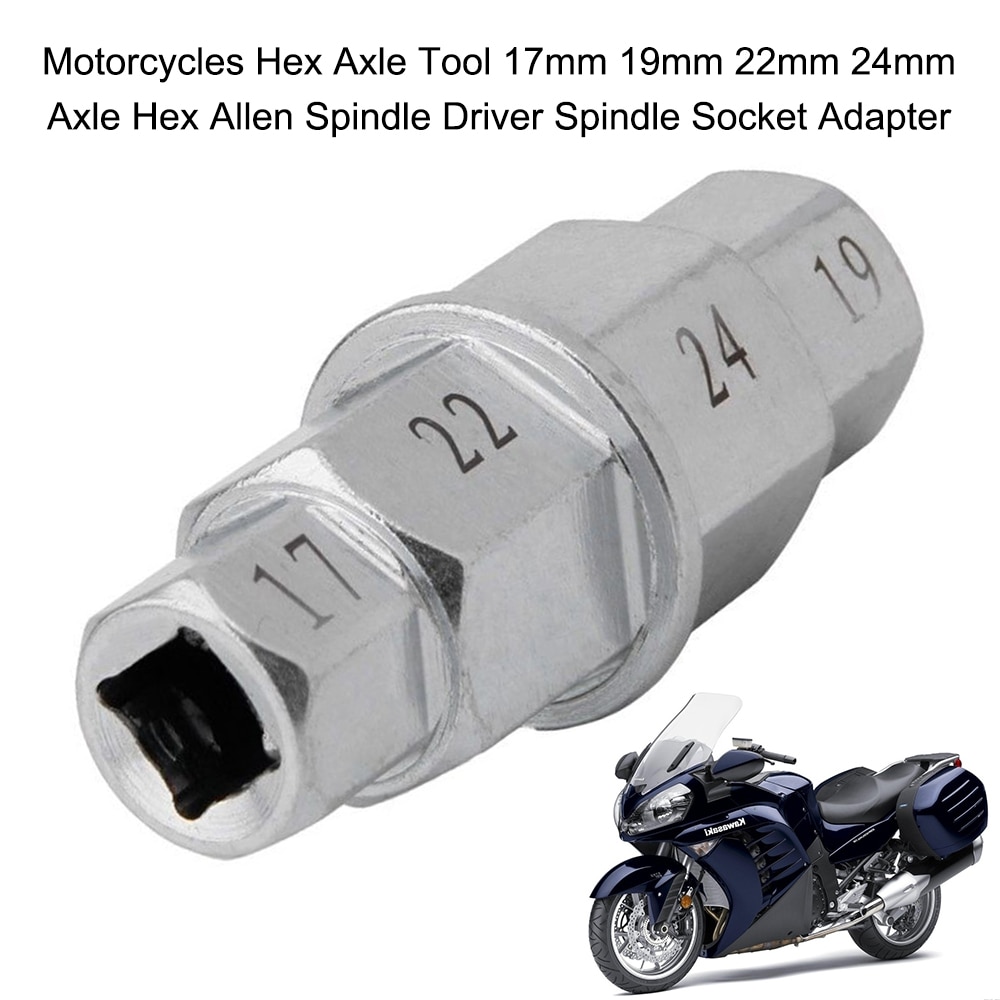 Motorcycles Hex Axle Tool 17mm 19mm 22mm 24mm Axle Hex Allen Spindle Driver Spindle Socket Adapter