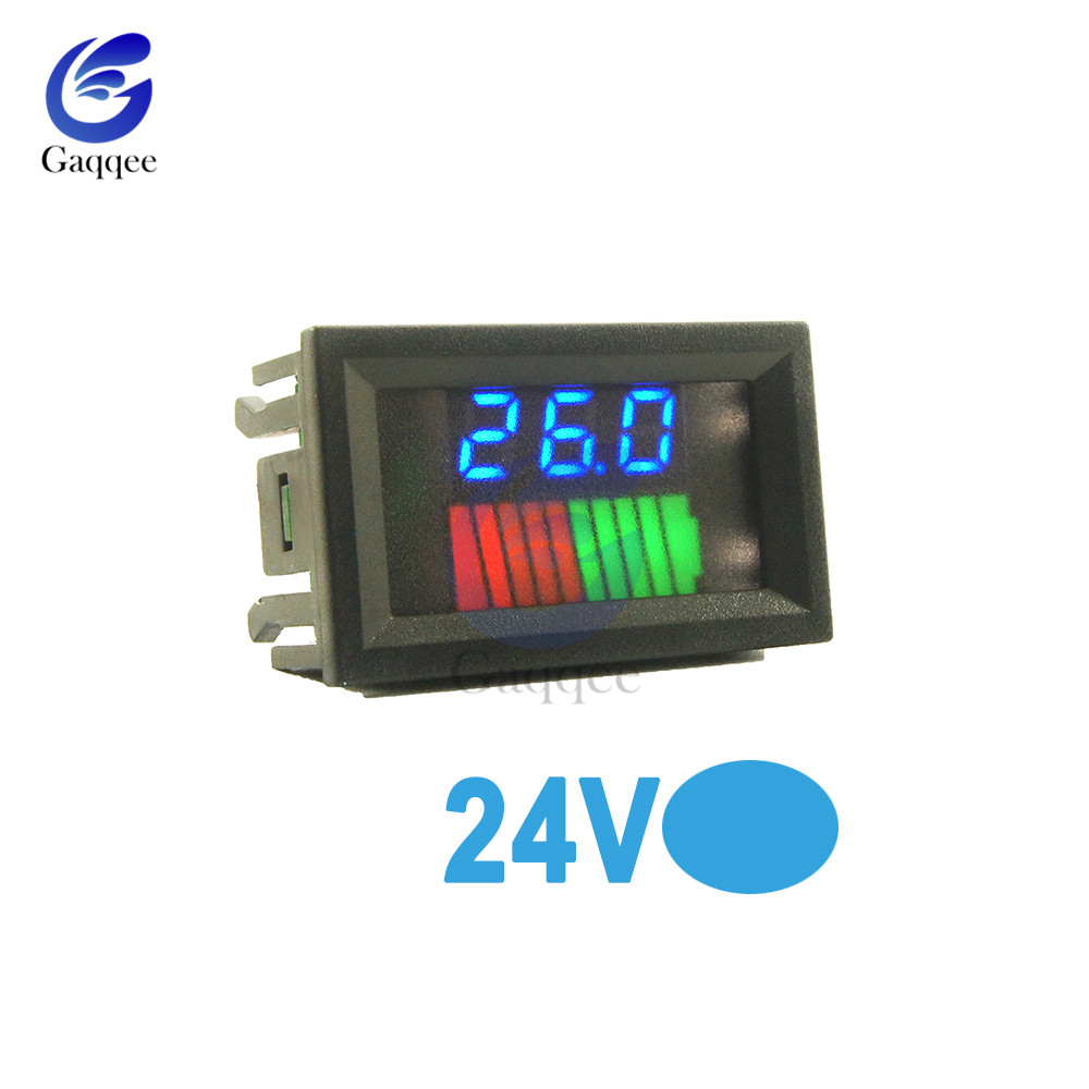 10 segmente 12V 24V Auto Blei Säure Batterie Ladezustand Anzeige Lithium-Batterie Kapazität Tester Meter Dual LED Voltmeter Bausätze