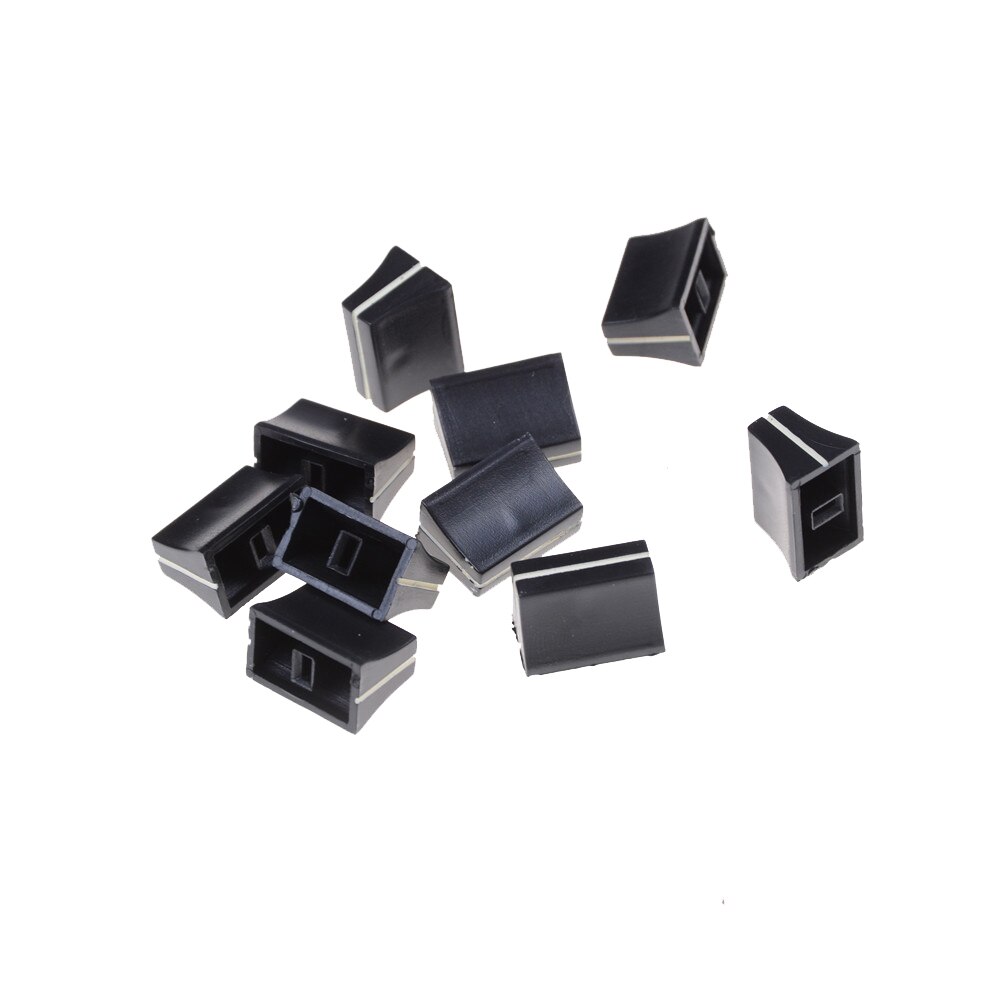10 stücke Schwarz gleiten Potentiometer Rührgerät Fader Knopf 19mmLx12mmW für 4mm Welle WF Schalter Kappe