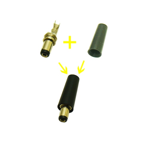 10 stk dc strømstik pin 2.1 x 5.5mm hunstik stik + hanstik stik stik adapter dc -022a