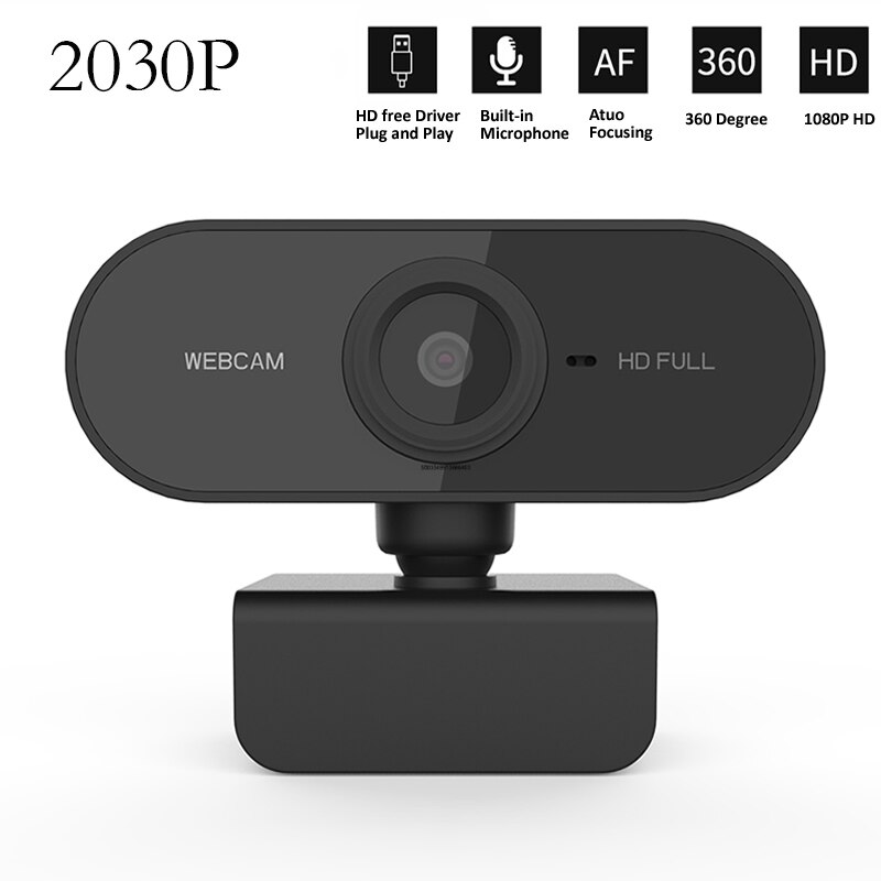 Full HD Webcam 1080P Computer PC with Microphone Rotating Cameras for Live Broadcast Video Call Conference Work Web Camera: Webcam-2030