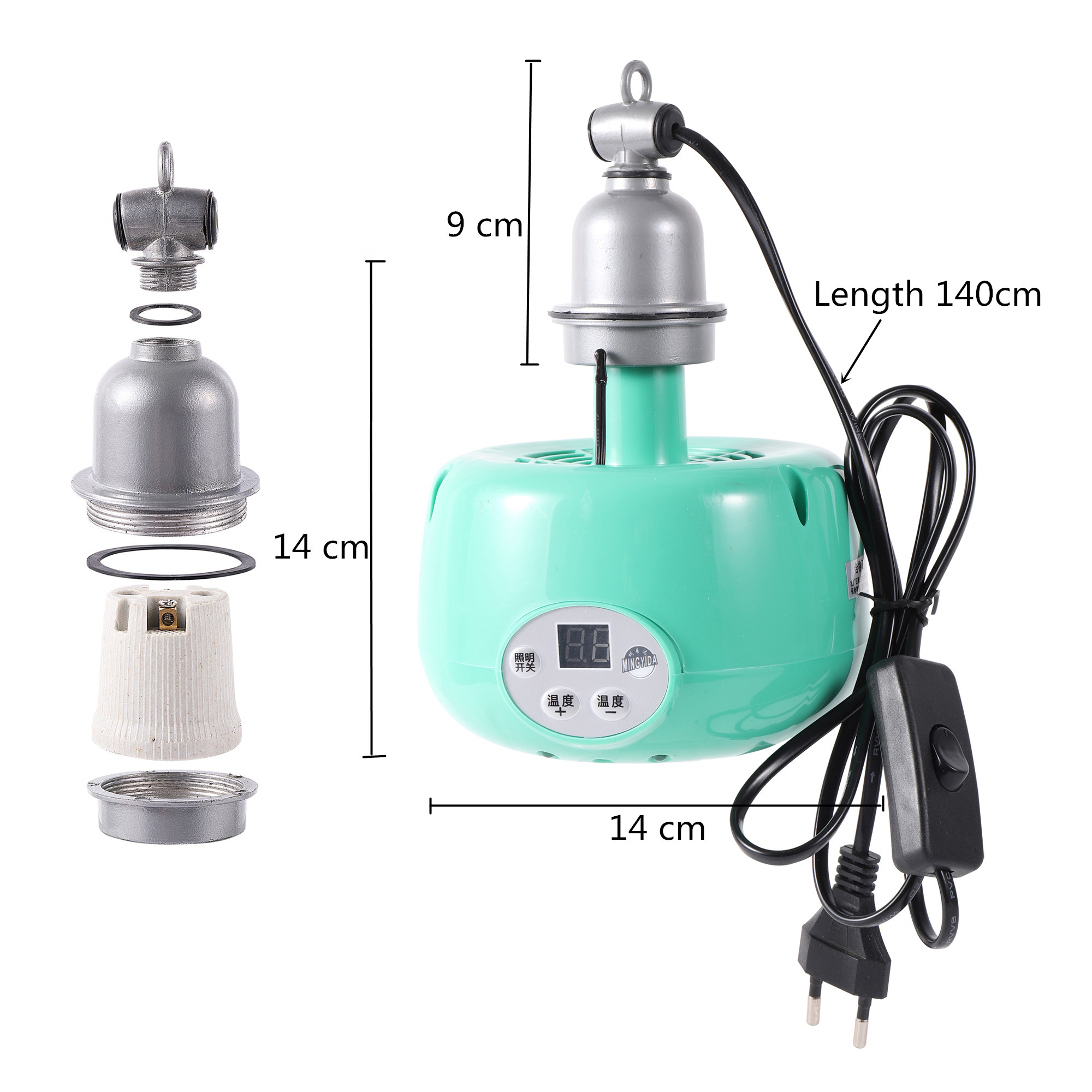 Kæledyr varmelampe dyr varmt lys kylling termostat temperaturregulator varmelegeme krybdyr boks varme lampe 220v 300w