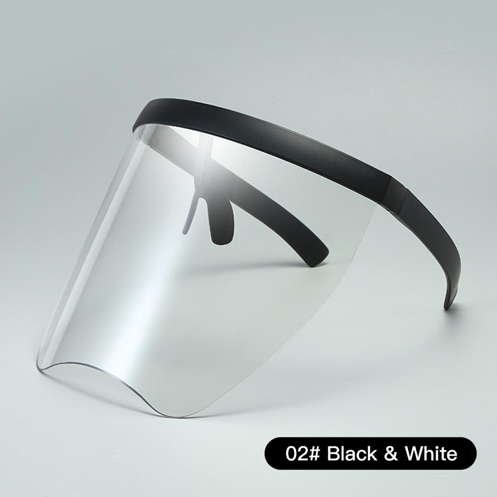 Clear Glasses Oversized Exaggerated Visor Wrap Shield Large Mirror Sun Glasses Half Face Shield Guard Sunglasses uv400 Eyewear: Black  White