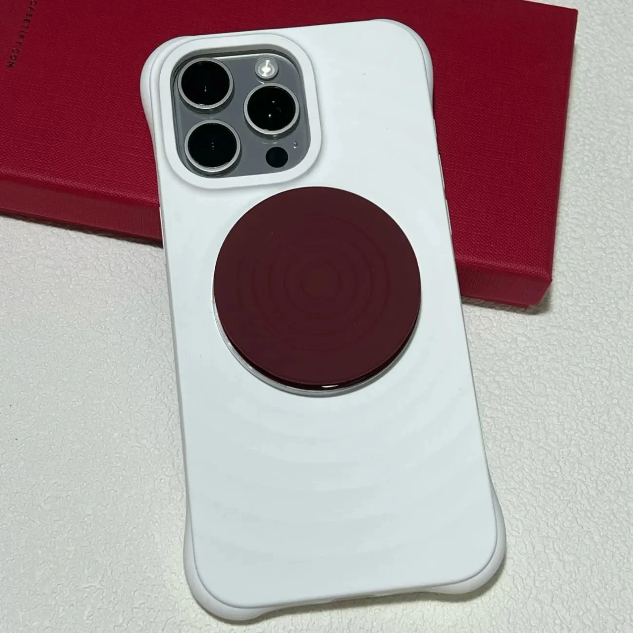 Magnetische telefoonhouder met ribbels voor iphone 12, 13 14 15 , 16 pro max, houder en ondersteuning voor iphone  s25 ultra.: Oranje