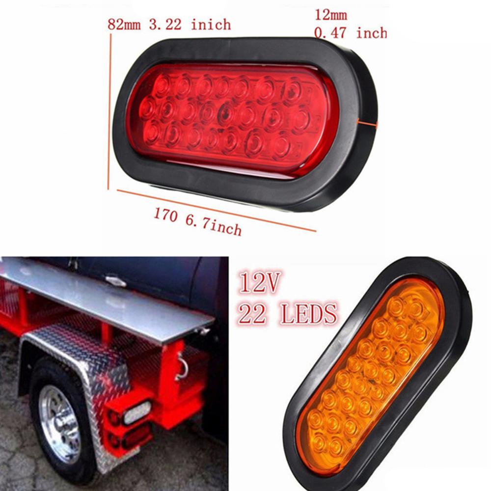 1pcs 12V 24V Red LED Lights 22 LEDS Side Marker Lights Warning Lights Taillights for Truck Van Pickup Car Accessories