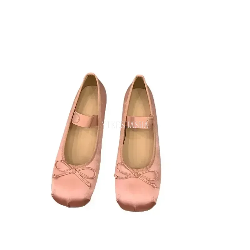 2025 Nuova Primavera Estate Ballerine Piatte Scarpe da Donna Retro Raso Mary Jane Scarpe Ballerine Donna Zapatos Mujer YIKESHASHA