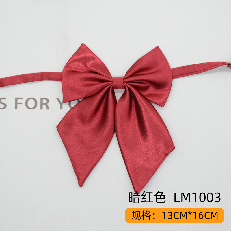 Women Bowties Solid Color Large Bowknot Simulated Silk Butterfly Necktie Shirt Accessories Event Performance Bank Hotel Bow Ties: Red