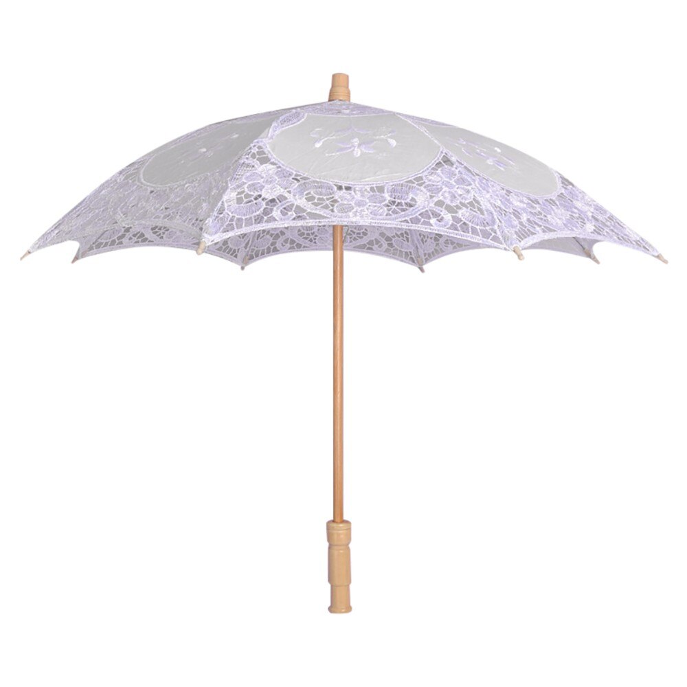 Kant Parasol Parasol Borduurwerk Bruid Paraplu Wit Ivoor Wedding Paraplu Mariage: Beige