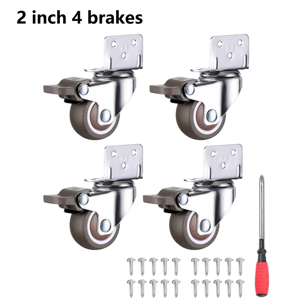 4pcs Furniture Casters Wheels Soft Rubber Swivel Caster Quite Roller wheels for trolley Baby Crib Bed Wheels Household Accessory: green