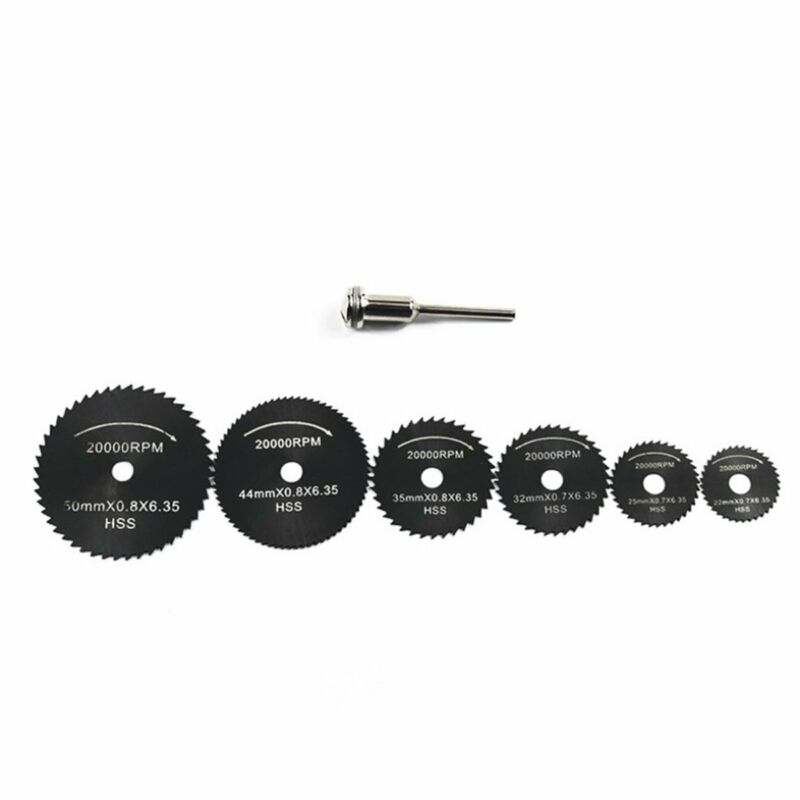 7 Pcs Set Saw Cutter Rotary Tools HSS Cutting Discs Wood Working Circular Discs