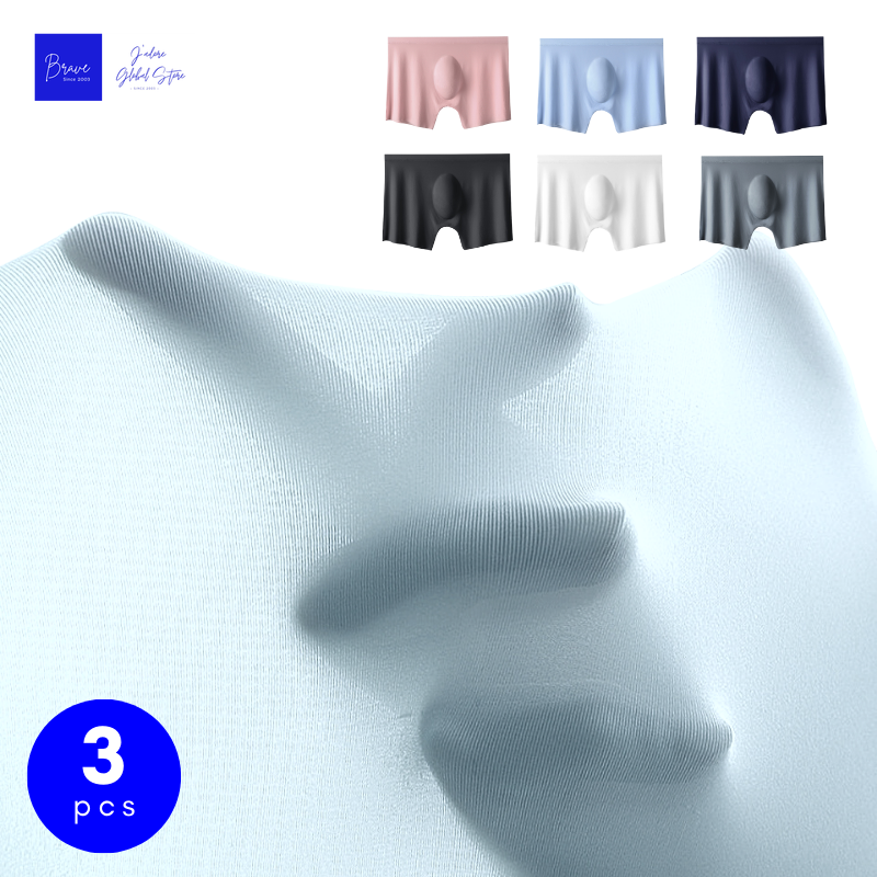 3 uds. Calzoncillos Boxer para hombre, bragas de seda helada para hombre, ropa interior Sexy sin costuras, calzoncillos para hombre, bragas finas y transpirables de secado rápido