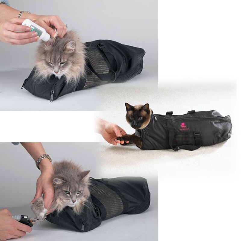 Pet Supply Cat Grooming Bag — Durable and Versatile Bags to Keep Cats Safely Contained During Grooming Bathing Black